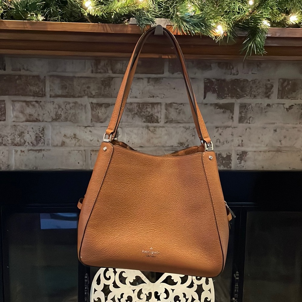 Kate Spade Leila Medium Triple compartment Shoulder bag Warm Gingerbread